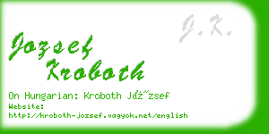 jozsef kroboth business card